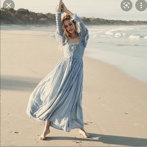 Doen Bijou Dress French Blue Medium, NWT